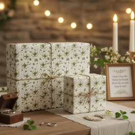 Elegant Watercolor Green Clover Shamrocks Pattern Presentpapper