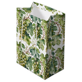 Elegant Watercolor Green Grape and Vine Pattern