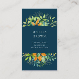Elegant Watercolor Greenery Botanical Lodrät Visitkort