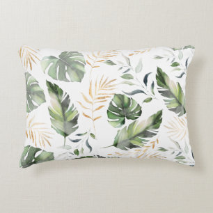 Elegant Watercolor Greenery Botanical Löv Prydnadskudde