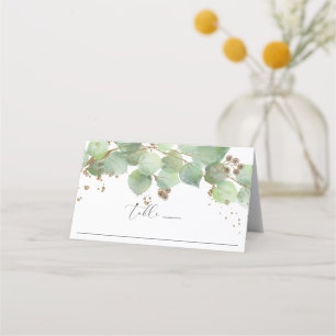 Elegant Watercolor Greenery Bröllop Placeringskort