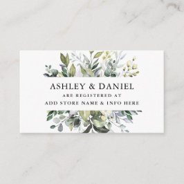 Elegant Watercolor Greenery Bröllop Registry Tilläggskort