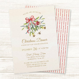 Elegant Watercolor Greenery Christmas Celebration Inbjudningar