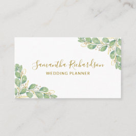 Elegant Watercolor Greenery Eucalyptus Visitkort