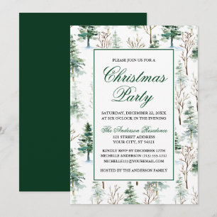Elegant Watercolor Greenery Gräs jul Party Inbjudningar