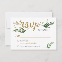 Elegant Watercolor Greenery OSA Kort