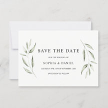 Elegant Watercolor Grönt Löv Bröllop