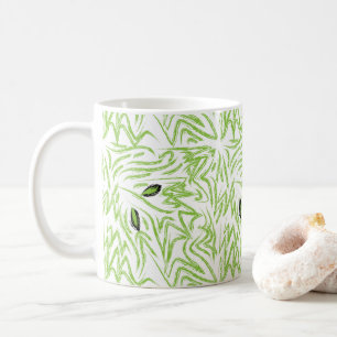 Elegant Watercolor Grönt Löv Kaffemugg