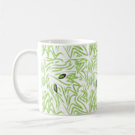 Elegant Watercolor Grönt Löv Kaffemugg