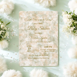 Elegant Watercolor Grönt & Terracotta Baby Shower Inbjudningar