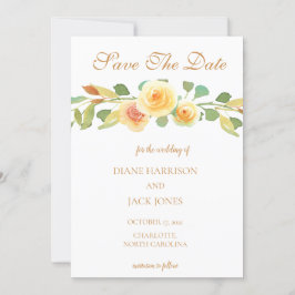 Elegant Watercolor Gul ros Bouquet Inbjudningar