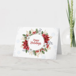 Elegant Watercolor Happy Holidays Kort