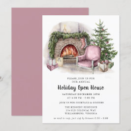 Elegant Watercolor Helgdag Open House-inbjudan Inbjudningar