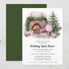 Elegant Watercolor Helgdag Open House-inbjudan Inbjudningar