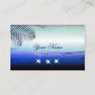 Elegant Watercolor Himmel Clouds Sparkling Diamond Visitkort