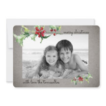 Elegant Watercolor Holly Berries-skript - foto