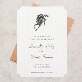 Elegant Watercolor Horse Equestrian Photo Bröllop Spara Datumet