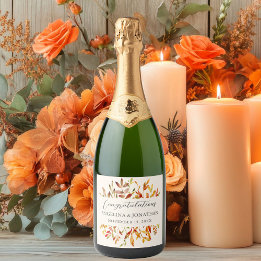 Elegant Watercolor Höst löv Personligt bröllp