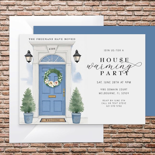 Elegant Watercolor Houseuppvärmning Party Inbjudningar (Watercolor Housewarming Party Invite)