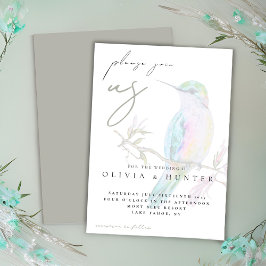 Elegant Watercolor Hummingbird Wedding bjudande in