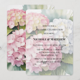 Elegant Watercolor Hydrangea Wedding Celebration  Inbjudningar