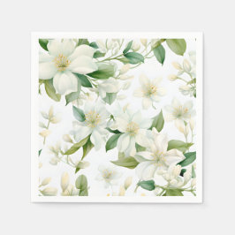 Elegant Watercolor Jasmine Flowers Pappersservett