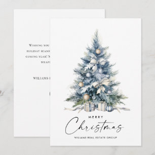 Elegant Watercolor Julgran Corporate Julkort