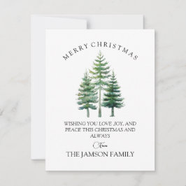 Elegant Watercolor Julgran-kort Julkort