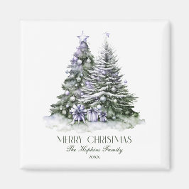 Elegant Watercolor Julgran Magnet