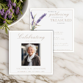 Elegant Watercolor Lavender Firande of Life Inbjudningar