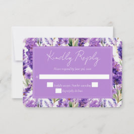 Elegant Watercolor Lavender Flowers Bröllop OSA Kort