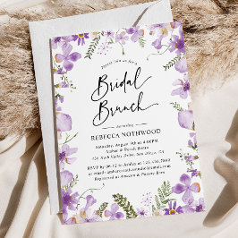 Elegant Watercolor Lavender Möhippa Brunch Inbjudningar