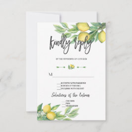 Elegant Watercolor Lemon Bröllop Handskrift OSA