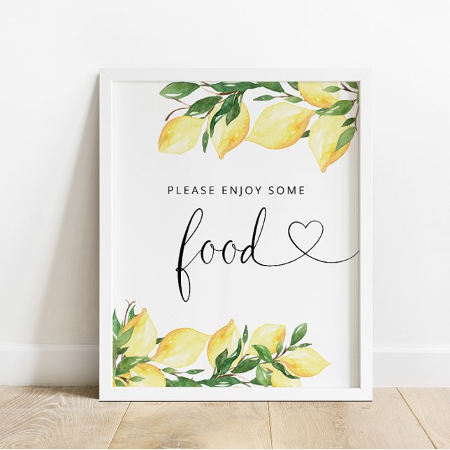Elegant Watercolor Lemon Food Sign Poster (Skapare uppladdad)