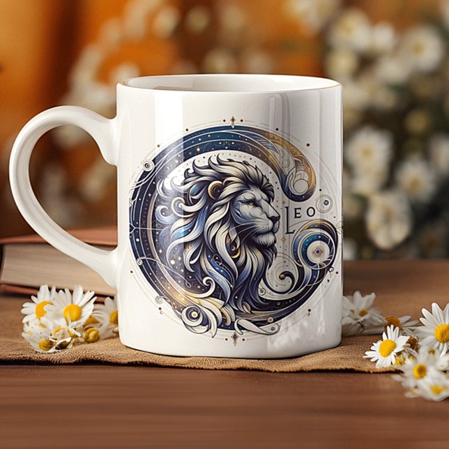 Elegant Watercolor Leo Zodiac Anpassningsbar Mugg (Skapare uppladdad)