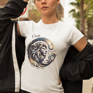Elegant Watercolor Leo Zodiac Anpassningsbar T Shirt