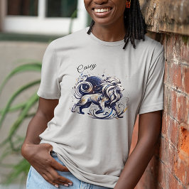 Elegant Watercolor Leo Zodiac Anpassningsbar T Shirt