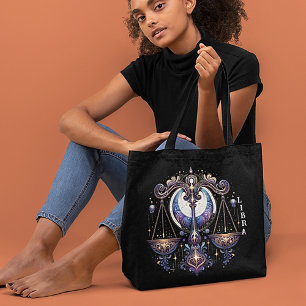 Elegant Watercolor Libra Zodiac Black Tygkasse