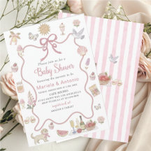 Elegant Watercolor Lilac-blommor Baby Shower Invi