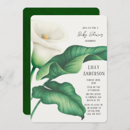Elegant Watercolor Lilly Flower Baby Shower Inbjudningar