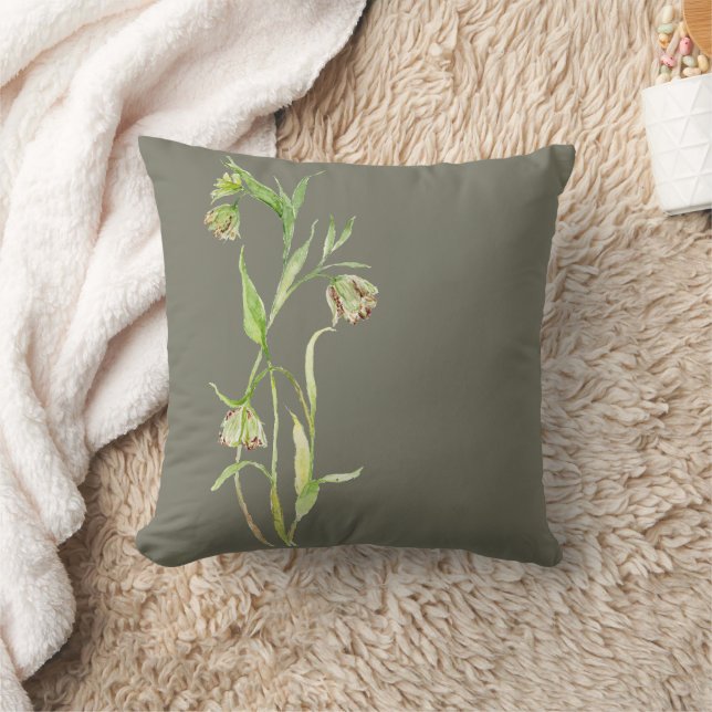 Elegant Watercolor Lily Dekorativ kudde (Filt)