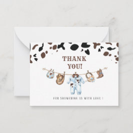 Elegant Watercolor Little cowboy Rodeo Land Bab Anteckningskort