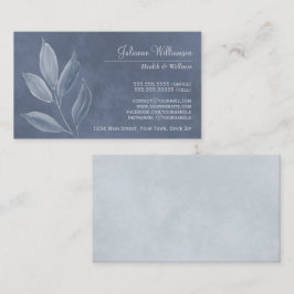Elegant Watercolor Löv Dusty Blue & Pewter Visitkort