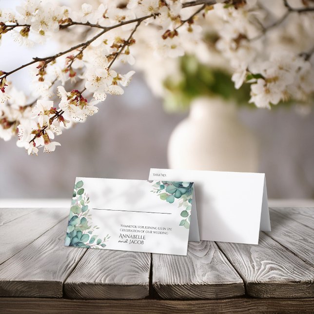 Elegant Watercolor Löv Folate Place Card Placeringskort (Skapare uppladdad)