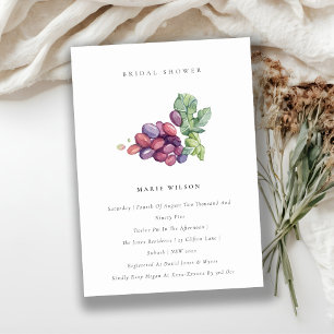 Elegant Watercolor Löv Grape Möhippa Inbjudan