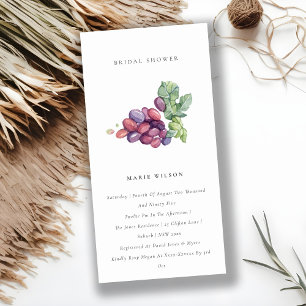 Elegant Watercolor Löv Grape Möhippa Inbjudan
