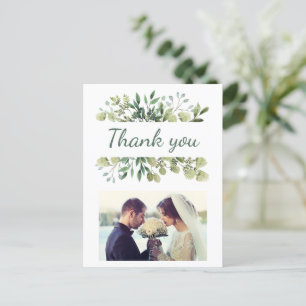 Elegant Watercolor Löv Personligt bröllp Photo Vykort