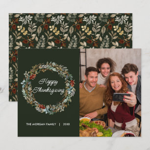 Elegant Watercolor Löv Thanksgiving Photo Julkort