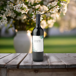 Elegant Watercolor Löv Vin-etikett Vinflaska Etikett