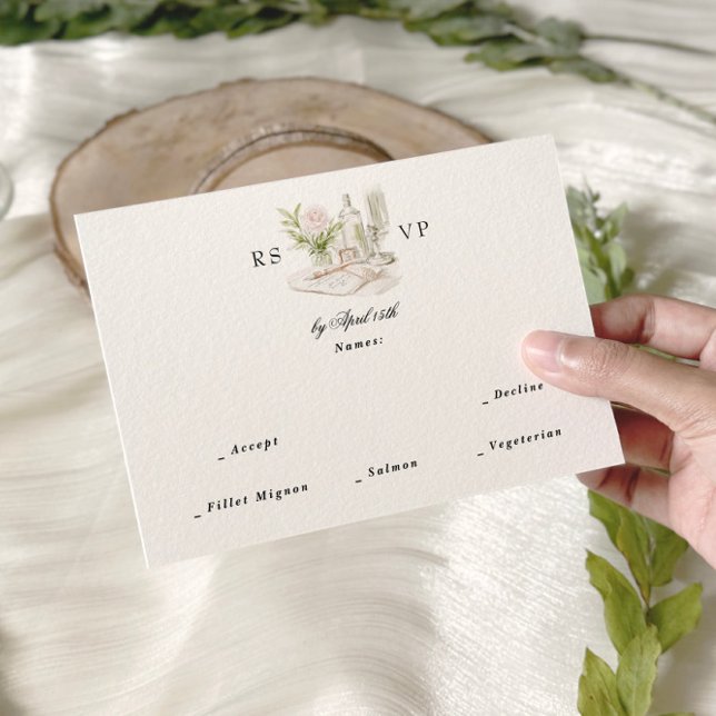 Elegant Watercolor Manor Garden WedWedding OSA Kort (Skapare uppladdad)